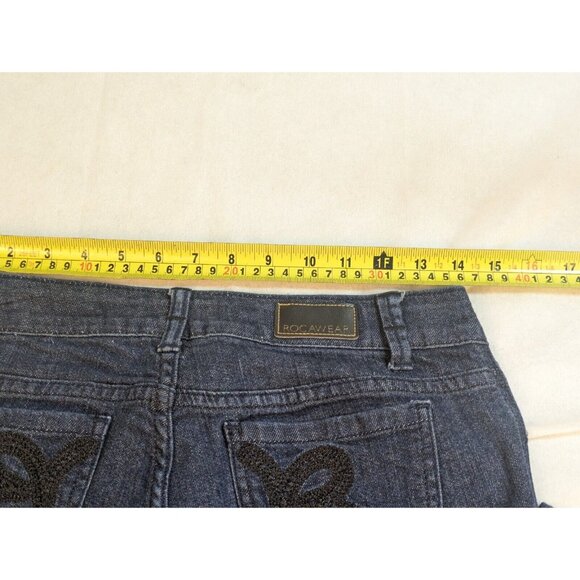 RocaWear Women’s Jeans Size 7 Simone Straight Leg Mid Rise Embellished Pocket - Picture 14 of 15